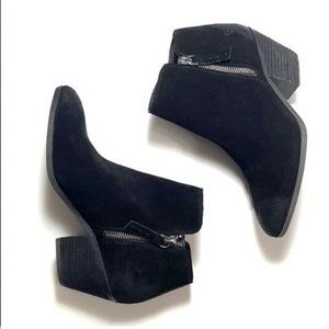 Frye Judy Double Zip Bootie Black Suede Ankle Boot